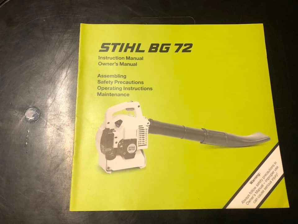 Stihl _ BG 72 Instructions & Owner’s Manual