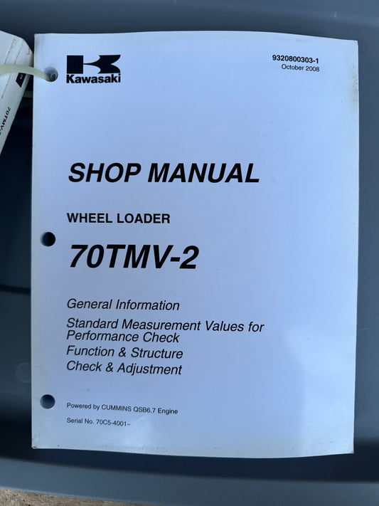 Kawasaki _ 70TMV-2 Wheel Loader _ General Information Shop Manual Oct 2008