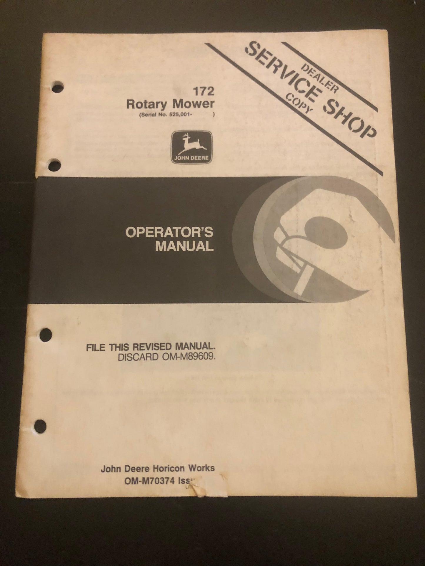 John Deere _ 172 Rotary Mower _ OM-M70374 Operator’s Manual