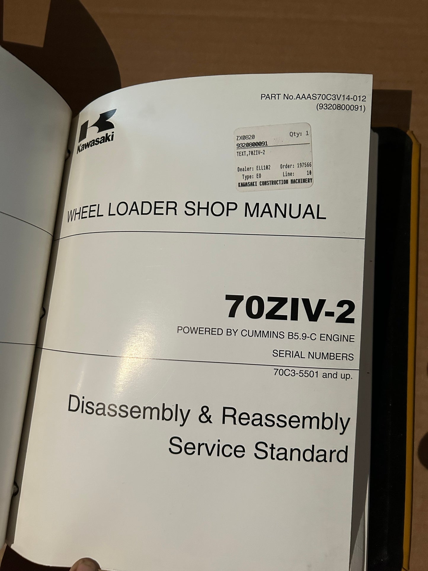 Kawasaki _ 70ZIV-2 Wheel Loader _ Binder