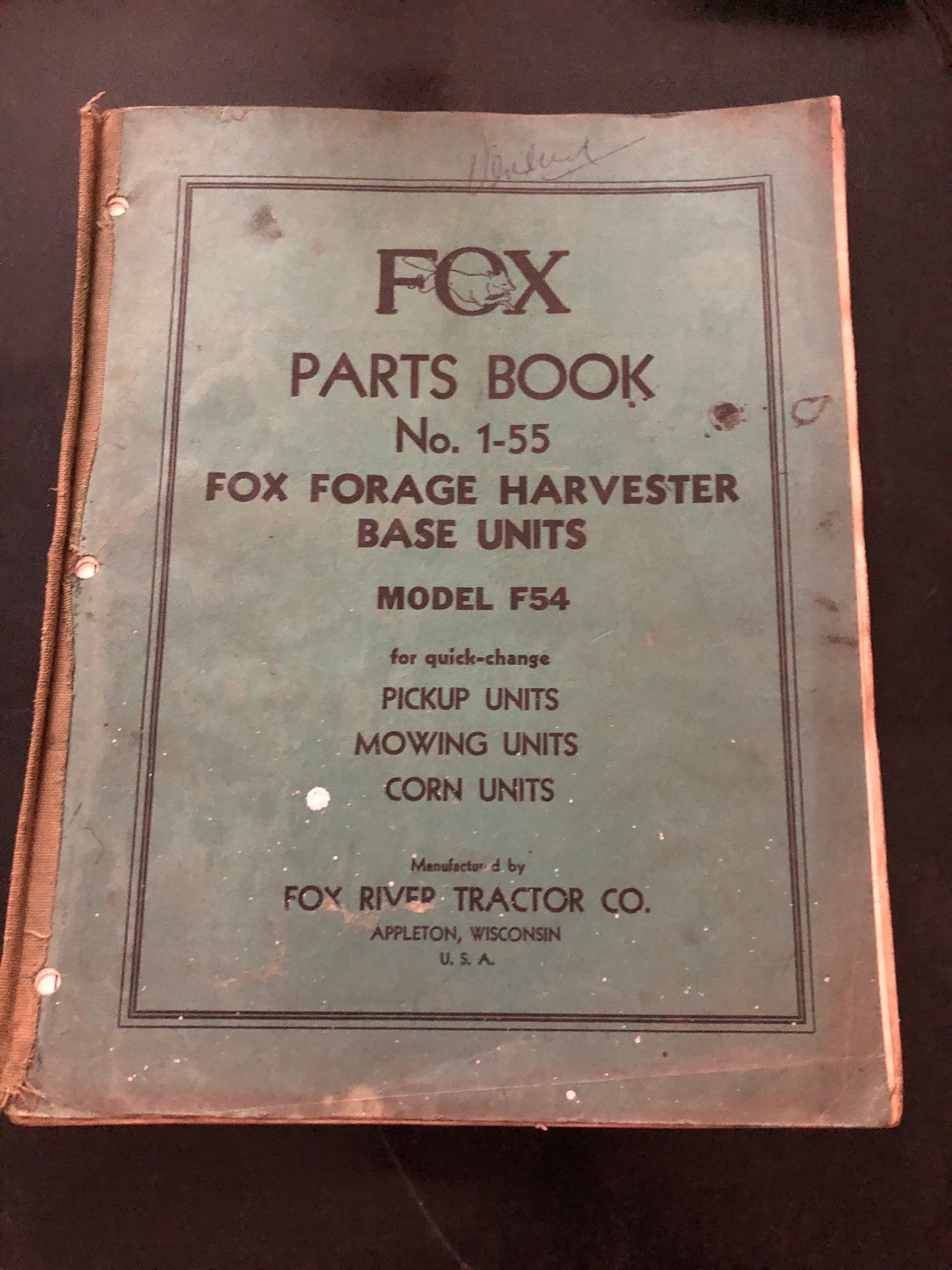 Fox _ Forage Harvester Base Units model F54 _ Parts Book no 1-55