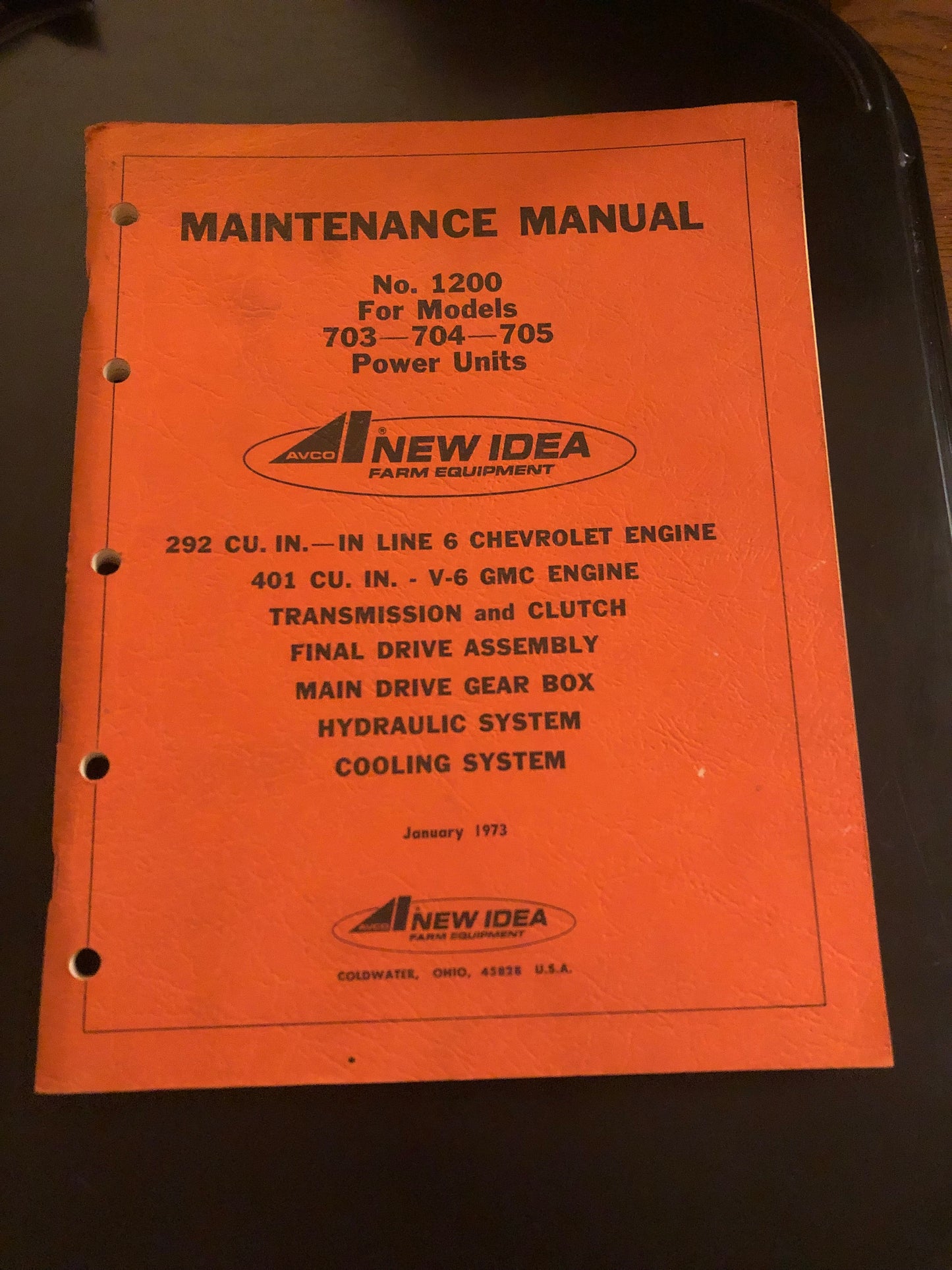 New Idea _ 703, 704 & 705 Power Units no 1200 _ Maintenance Manual