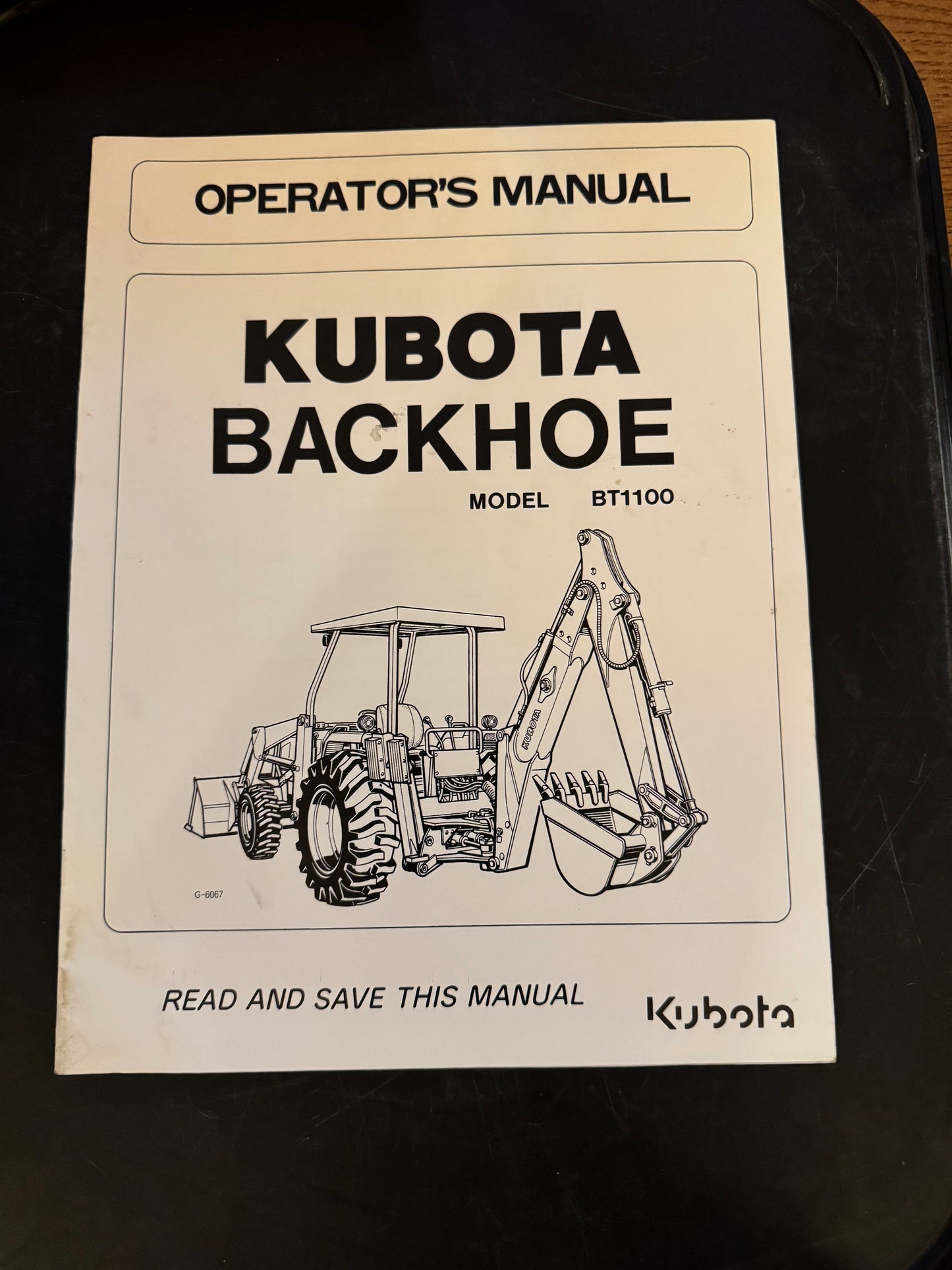 Kubota _ Backhoe model BT1100 _ Operator’s Manual