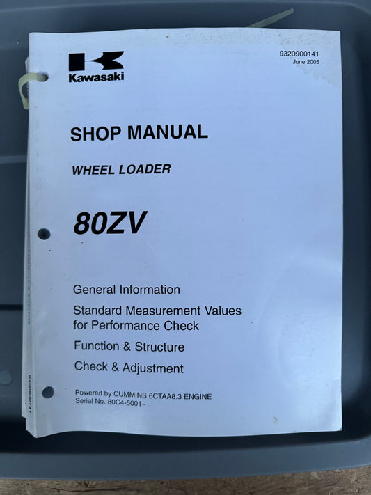 Kawasaki _ 80ZV Wheel Loader _ General Information Shop Manual Jun 2005