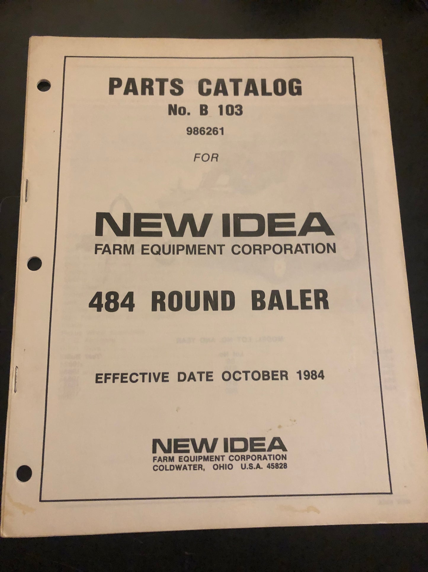 New Idea _ 484 Round Baler _ Parts Manual