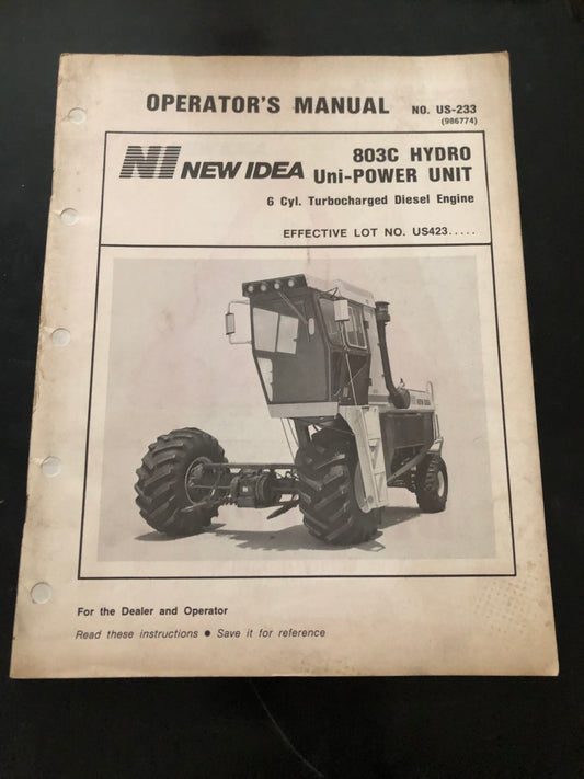 New Idea _ 803C Hydro Uni-Power Unit US-233 _ Operator’s Manual