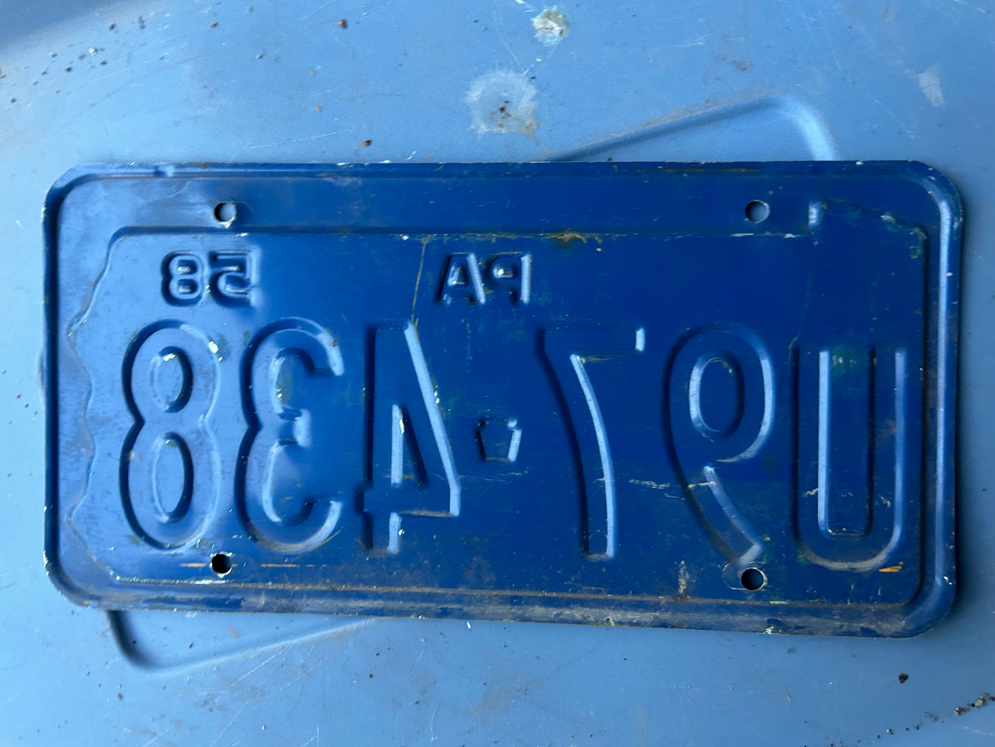 Vintage License Plate - Pennsylvania 1958