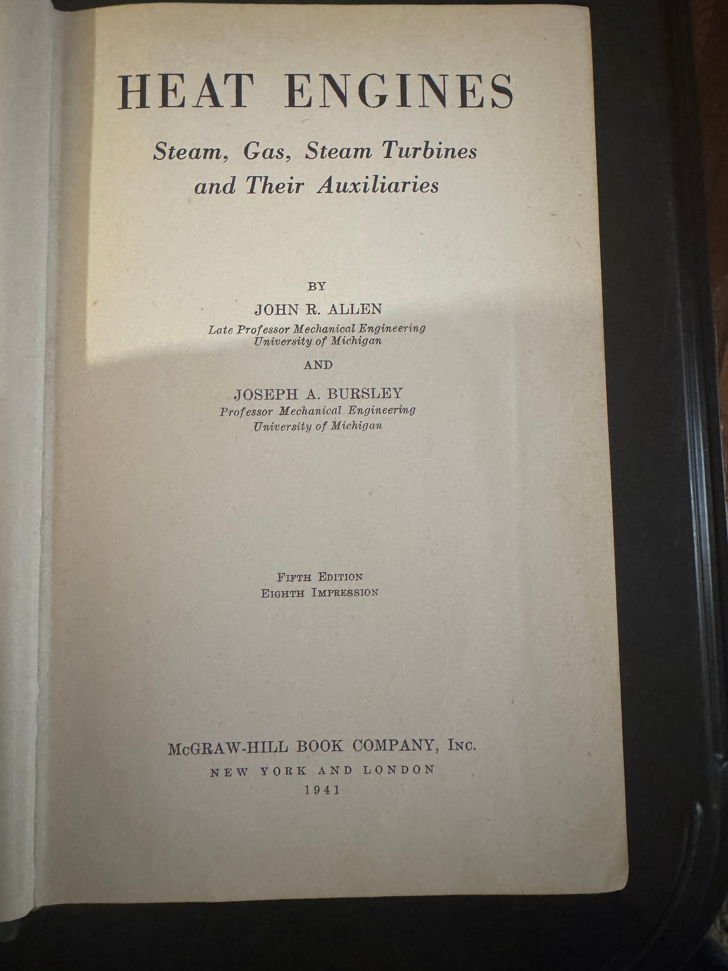 Heat Engines _ Fifth Edition By Allen & Bursley