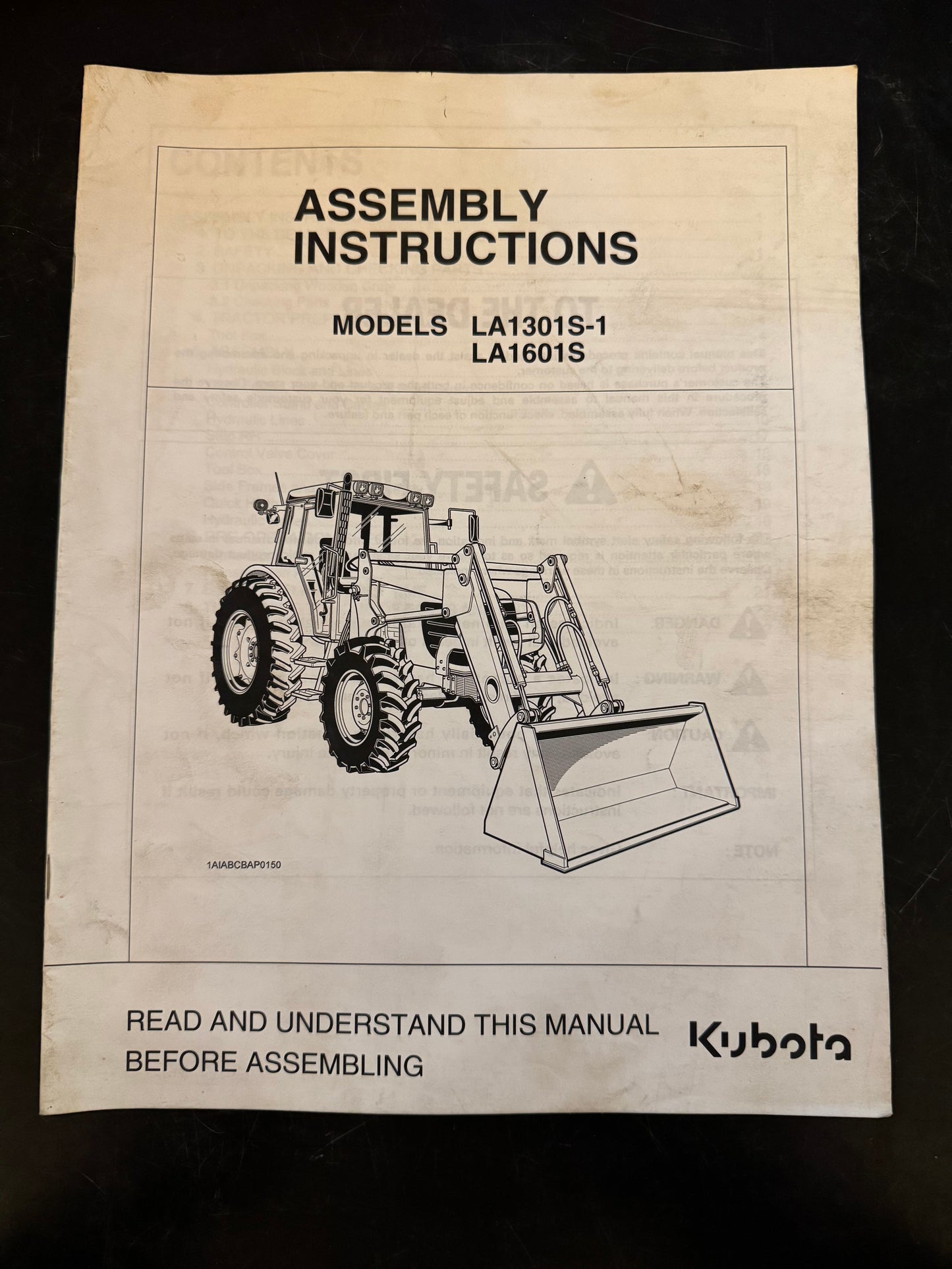 Kubota _ models LA1301S-1 & LA1601S _ Assembly Instructions