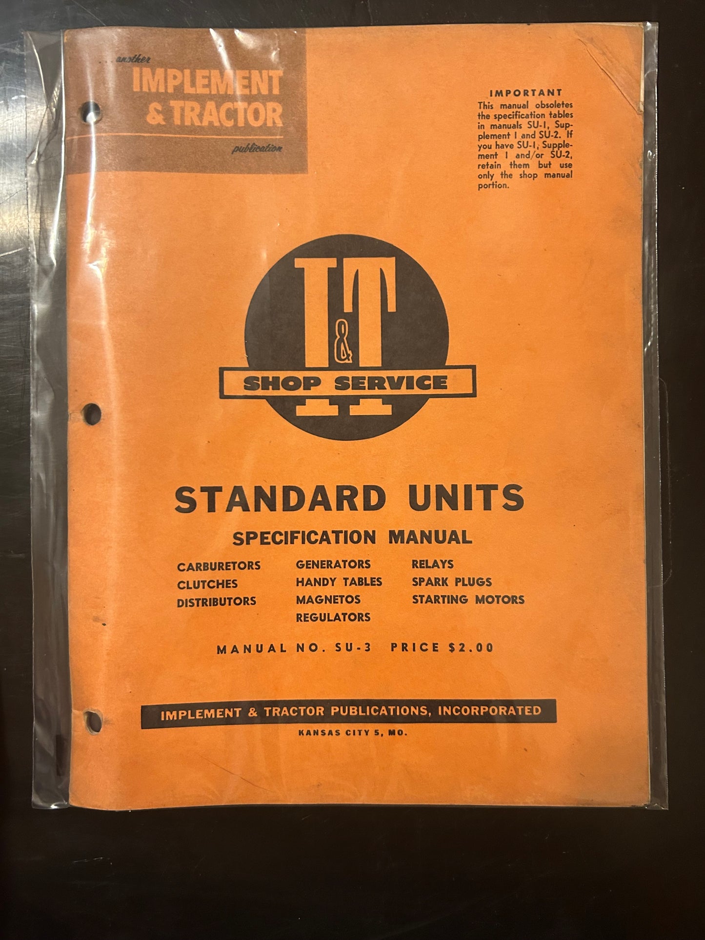 I&T _ Standard Units _Specification Manual SU-3