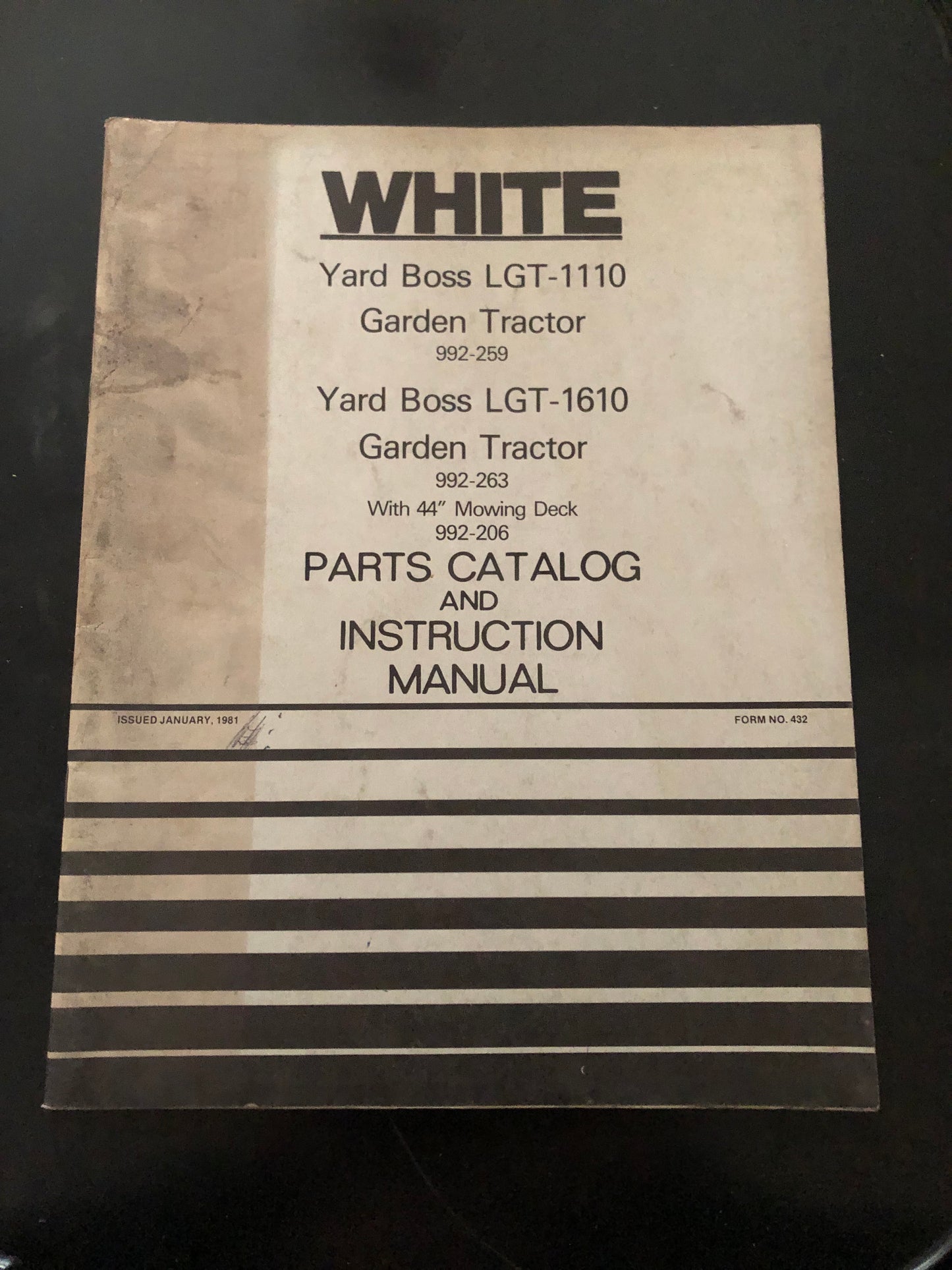 White _ Yard Boss LGT-1110 & LGT-1610 _ Parts Catalog & Instruction Manual