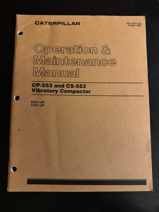 Caterpillar _ CP-553 & CS-553 Vibratory Compactor _ Operation & Maintenance Manual
