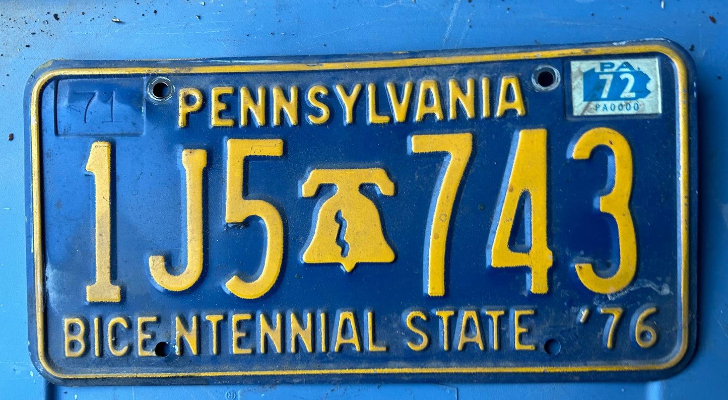 Vintage License Plates _ Pennsylvania Bicentennial ‘76