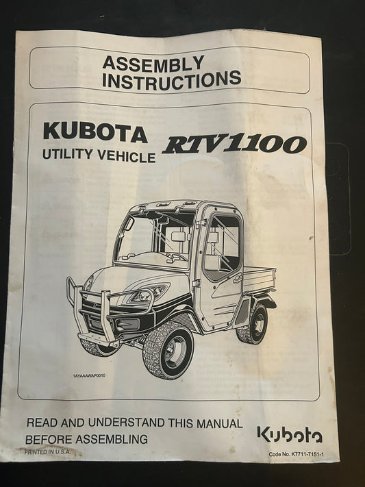 Kubota _ Utility Vehicle RTV1100 _ Assembly Instructions