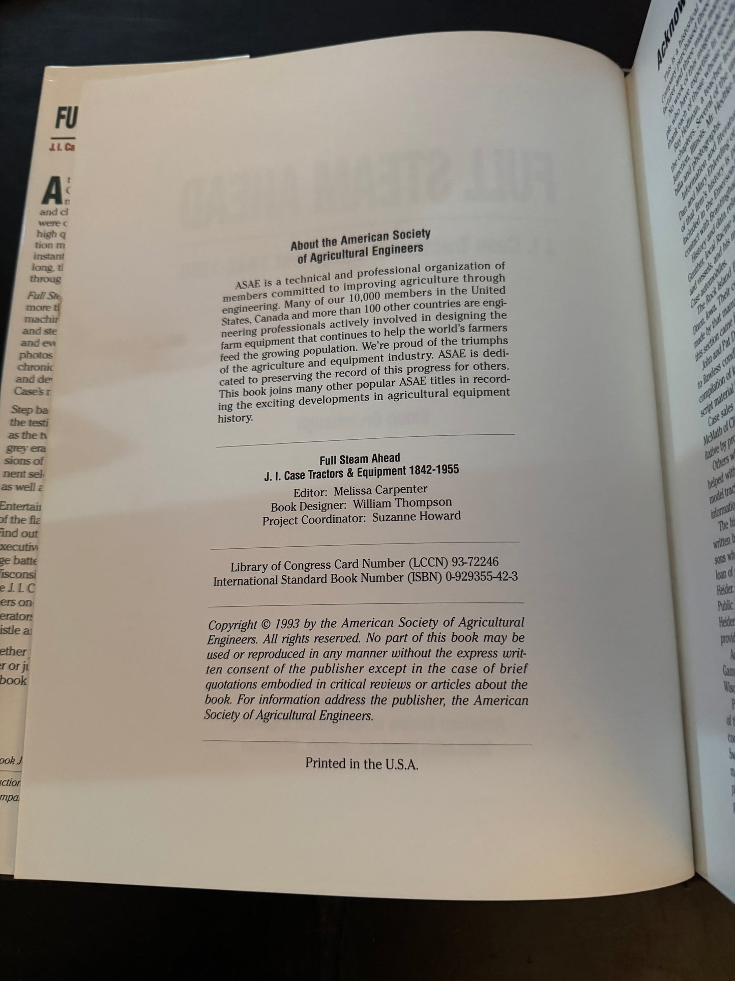 Full Steam Ahead J. I. Case Tractors & Equipment 1842-1955 Volume One by David Erb and Eldon Brumbaugh