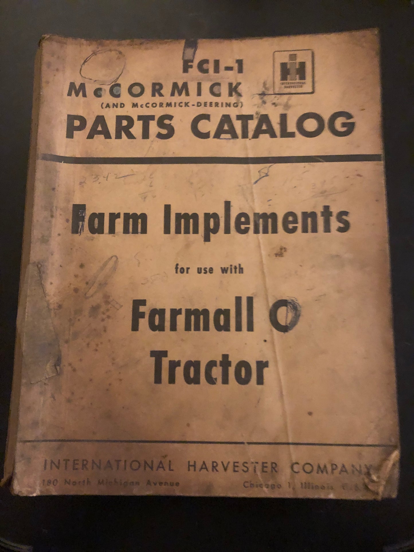 IH McCormick _  Farm Implements Farmall C Tractor FCI-1 _ Parts Catalog