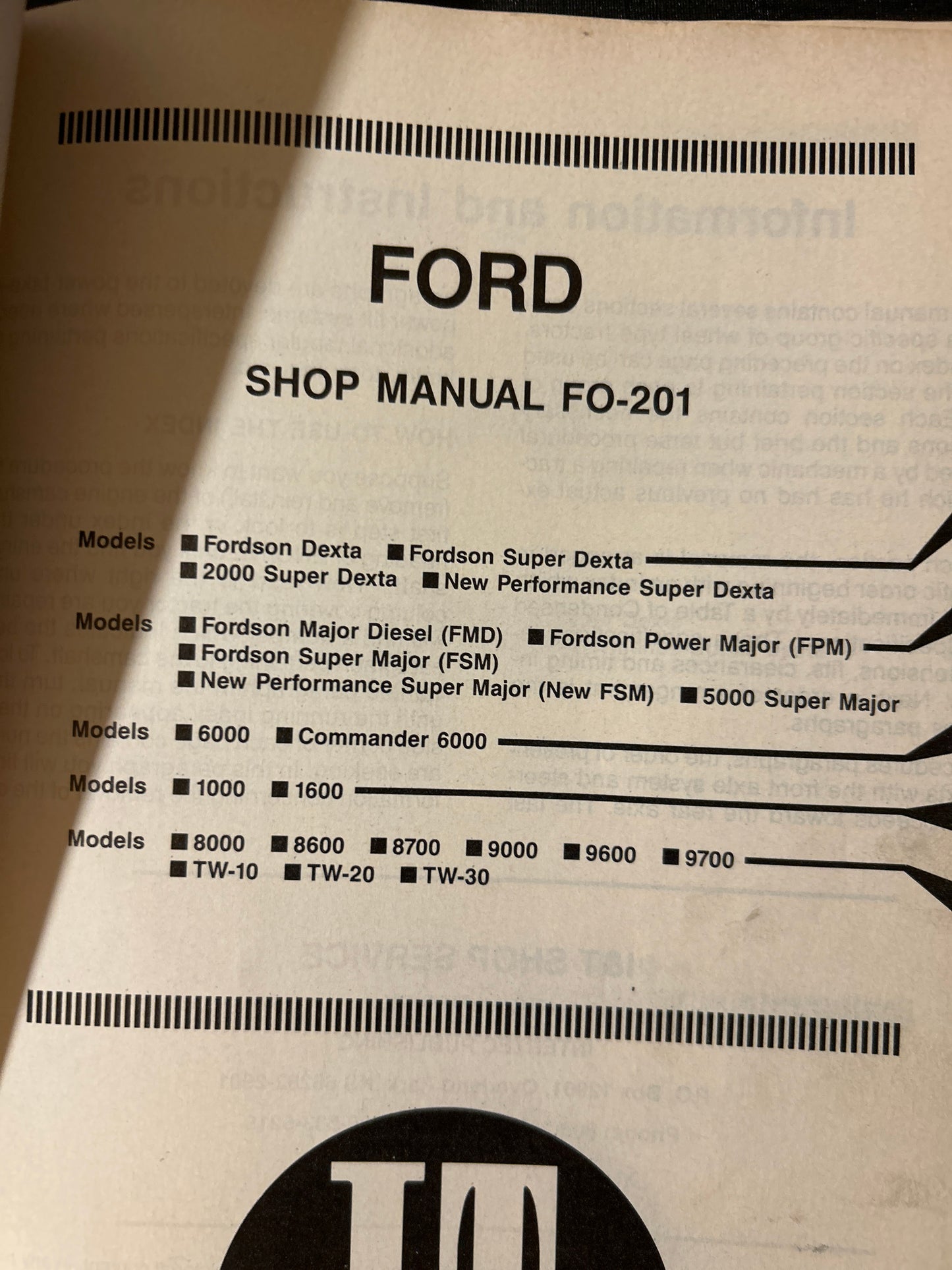 I&T _ Ford Collection of manuals _ Shop Manual FO-201