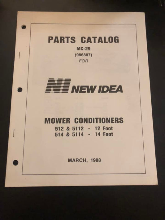 New Idea _ 512, 514, 5112 & 5114 Mower Conditioners MC-29 _ Parts Catalog