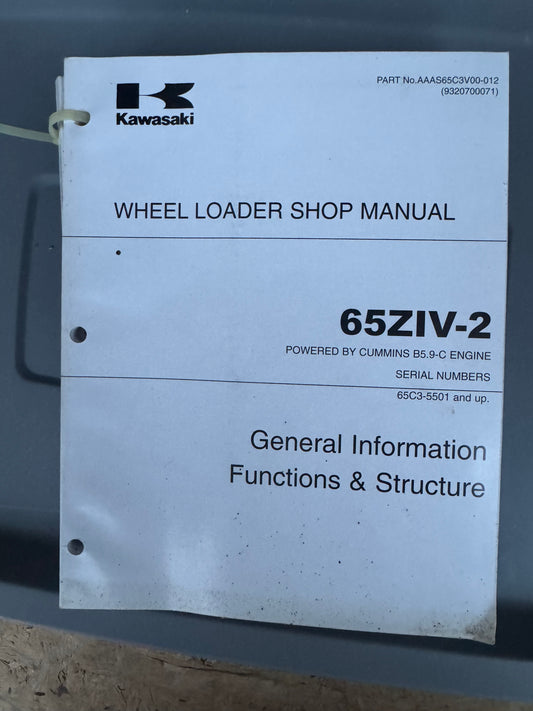Kawasaki _ 65ZIV-2 Wheel Loader _ General Information Shop Manual