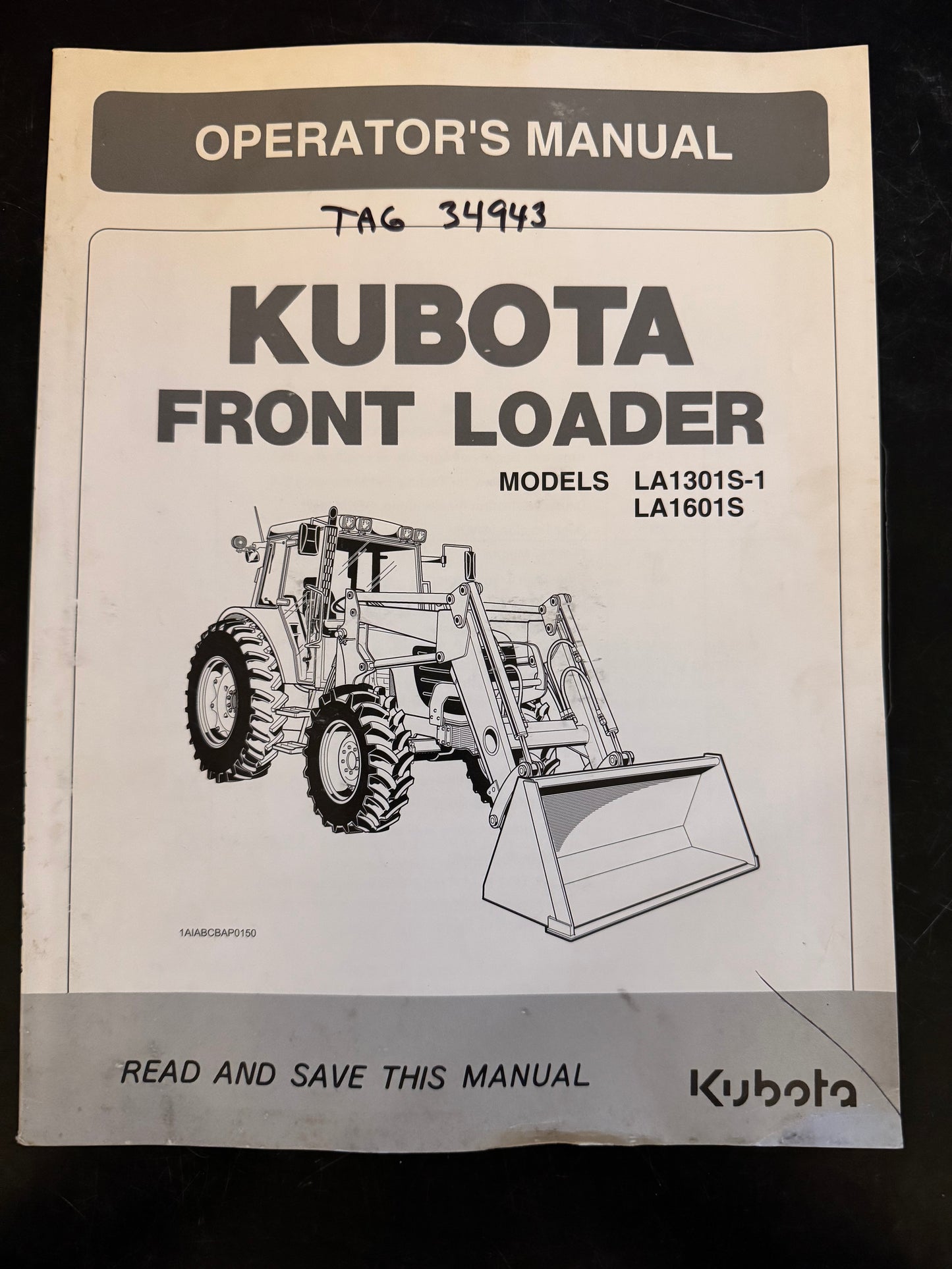 Kubota _ Front Loader models LA1301S-1 & LA1601S _ Operator’s Manual