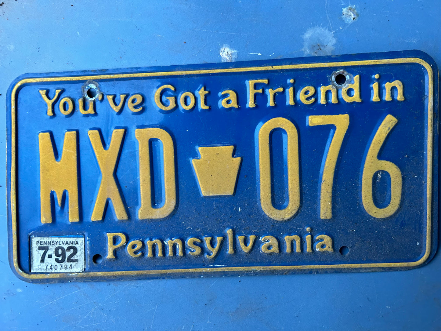 Vintage License Plate - Youve Got A Friend in Pennsylvania