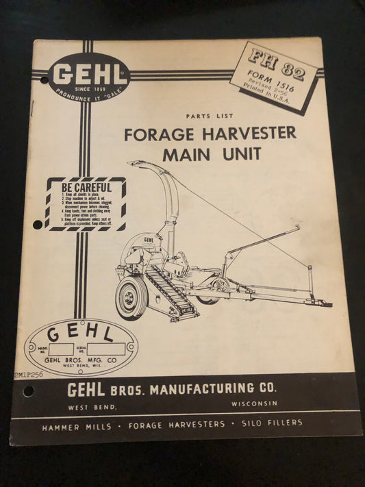 Gehl _ Forage Harvester Main Unit FH 82 _ Parts List 1516