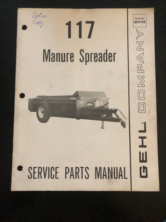 Gehl _ 117 Manure Spreader _ Service Parts Manual
