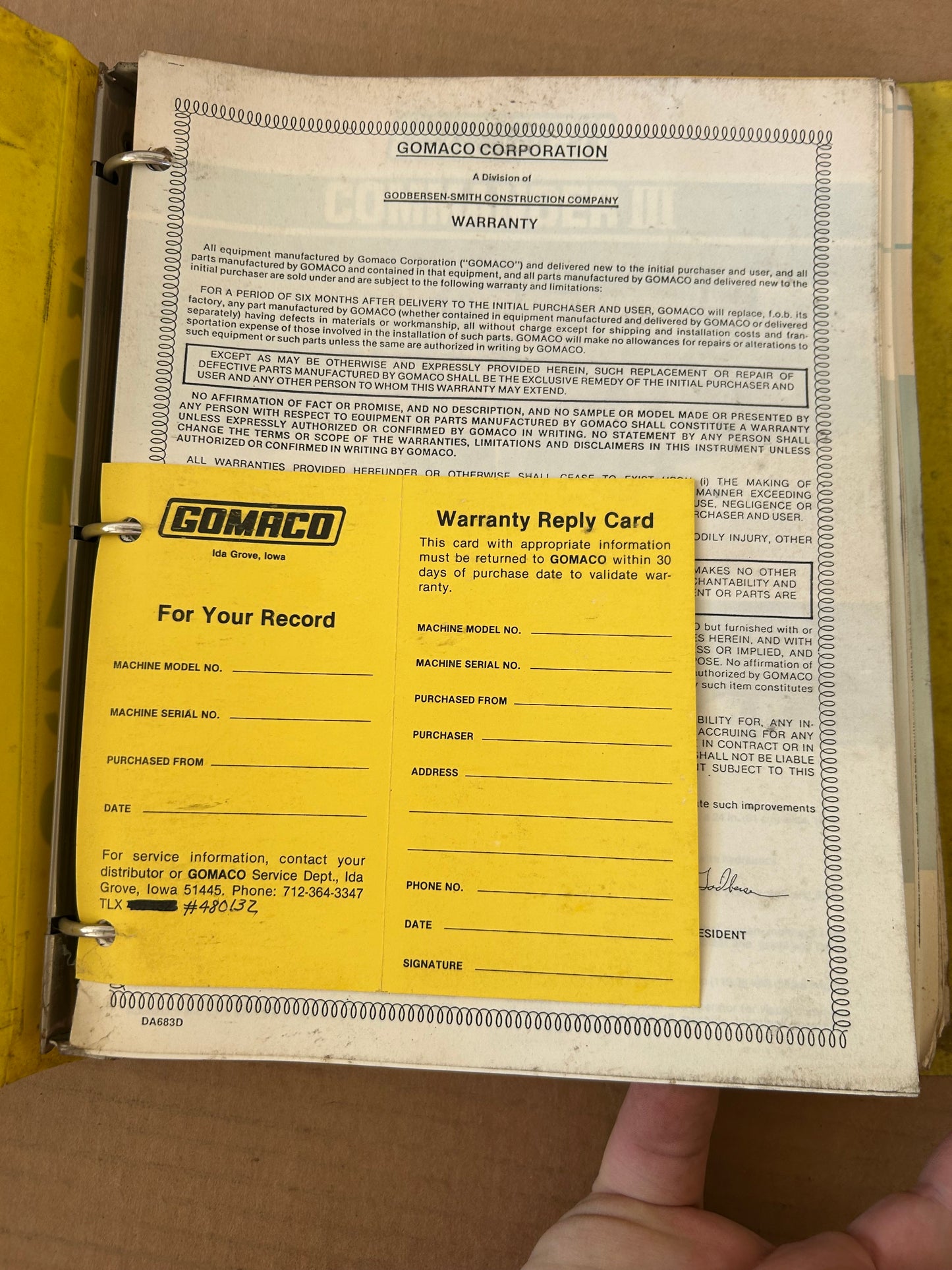 Gomaco _ Manuals Binder