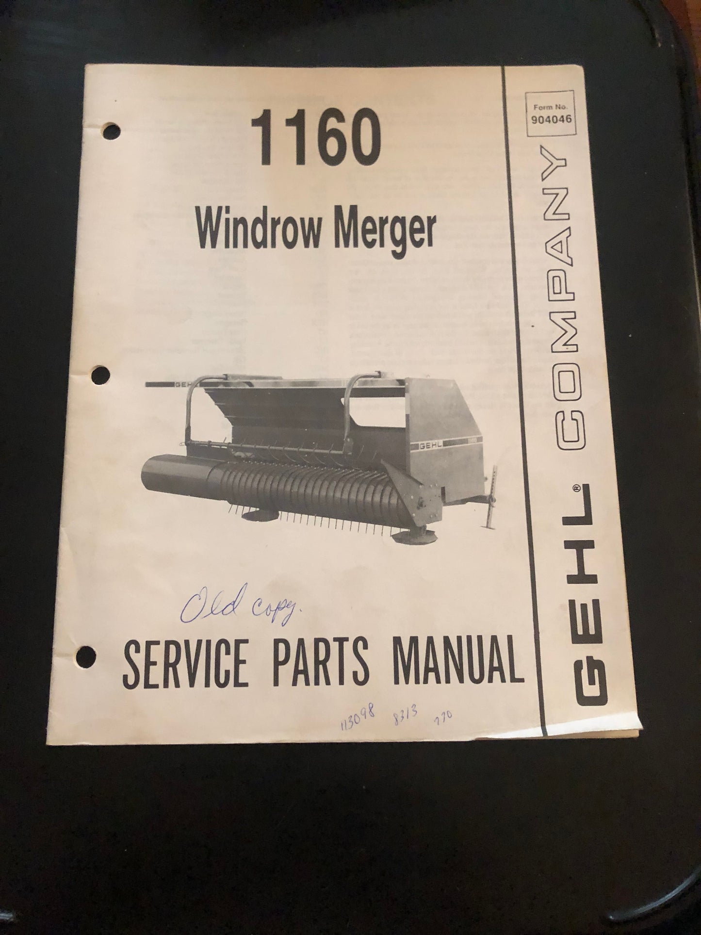 Gehl _ 1160 Windrow Merger _ Service Parts Manual