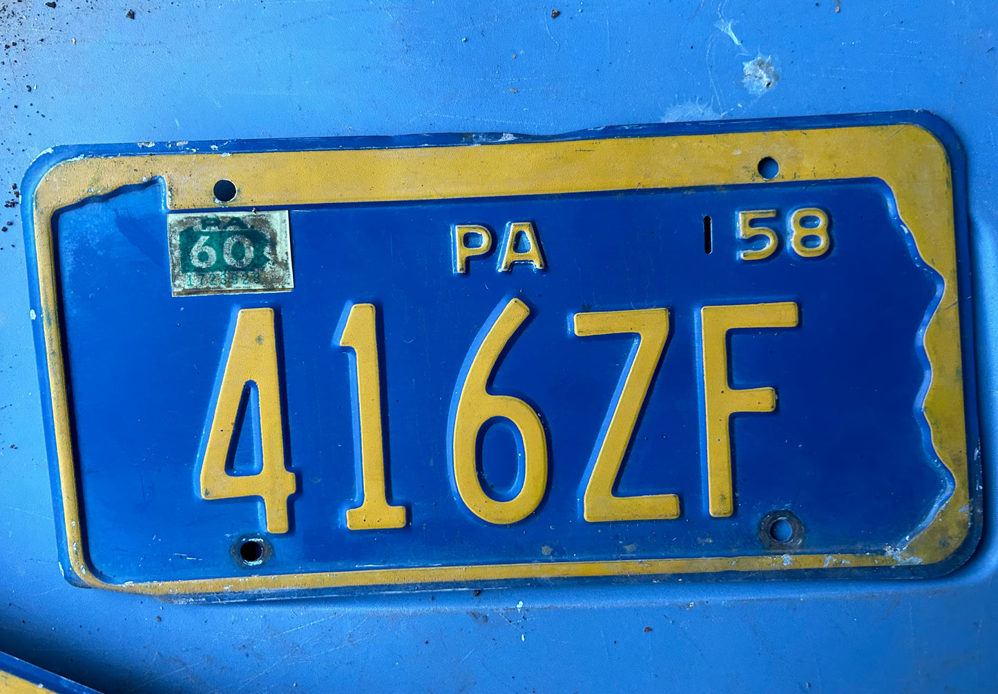 Vintage License Plate - Pennsylvania 1958