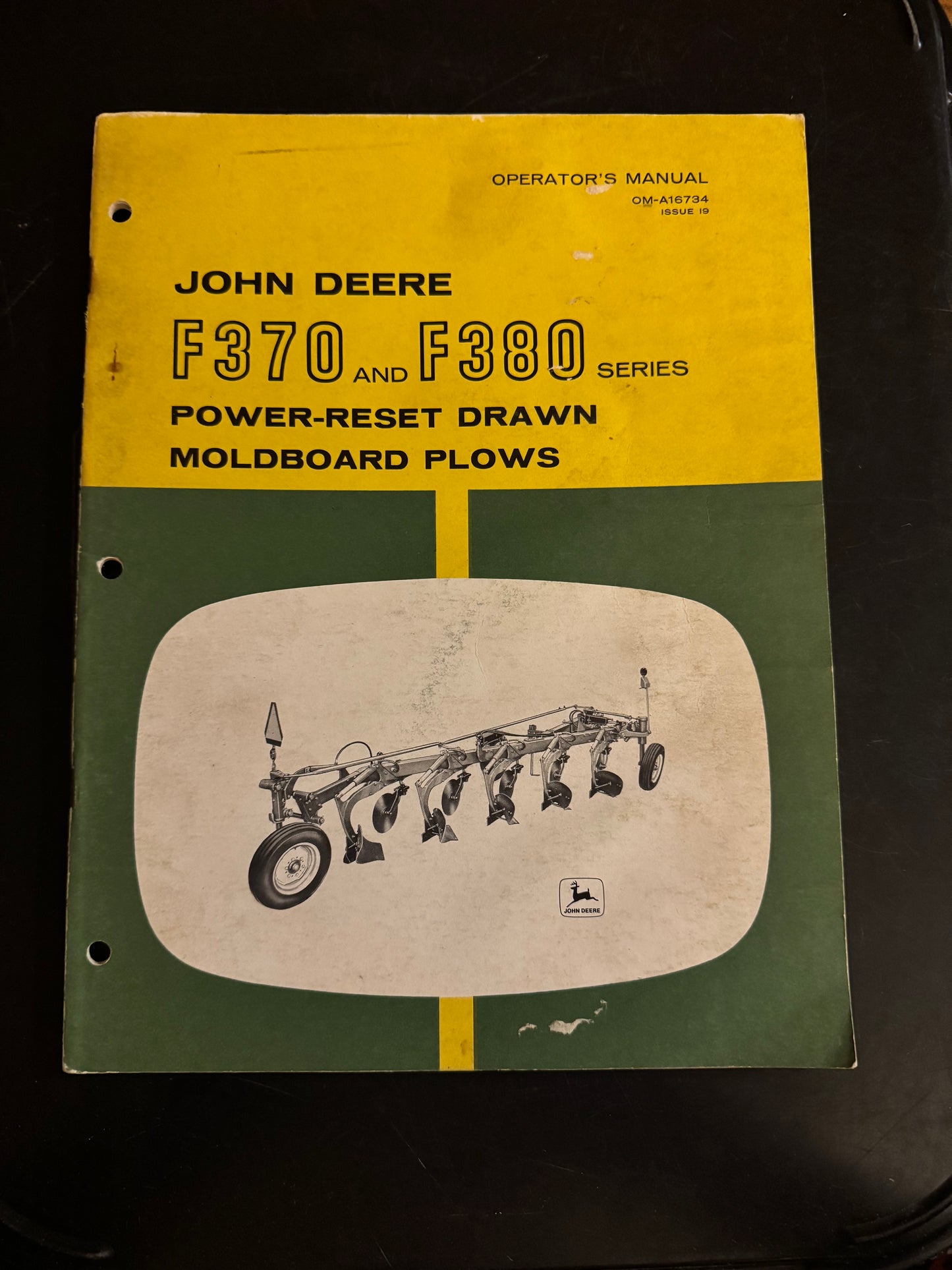 John Deere _ F370 & F380 Power-Reset Drawn Moldboard Plows _ Operator’s Manual OM-A16734 I9