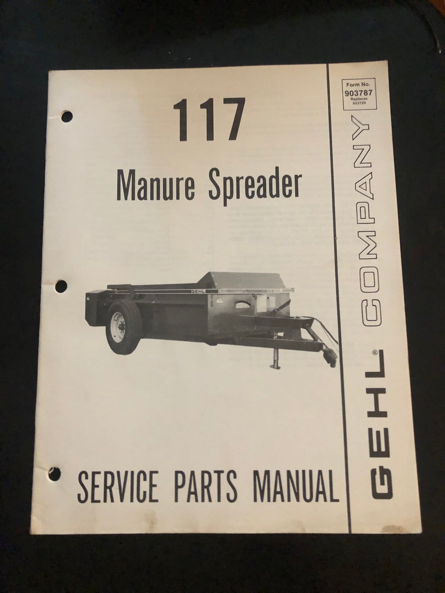 Gehl _ 117 Manure Spreader _ Service Parts Manual