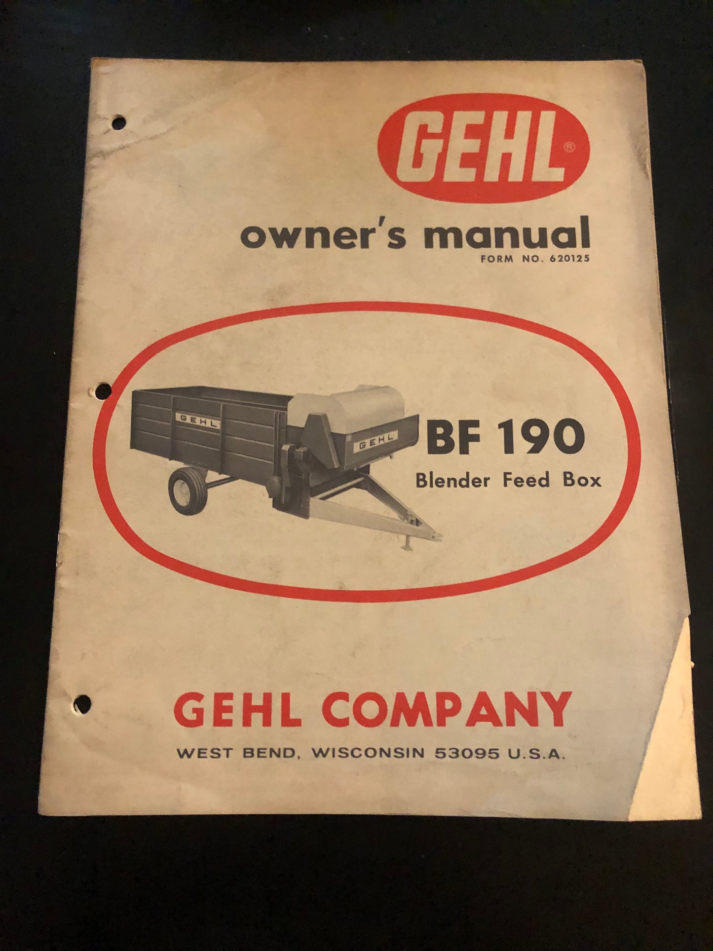 Gehl _ BF 190 Blender Feed Box _ Owner’s Manual