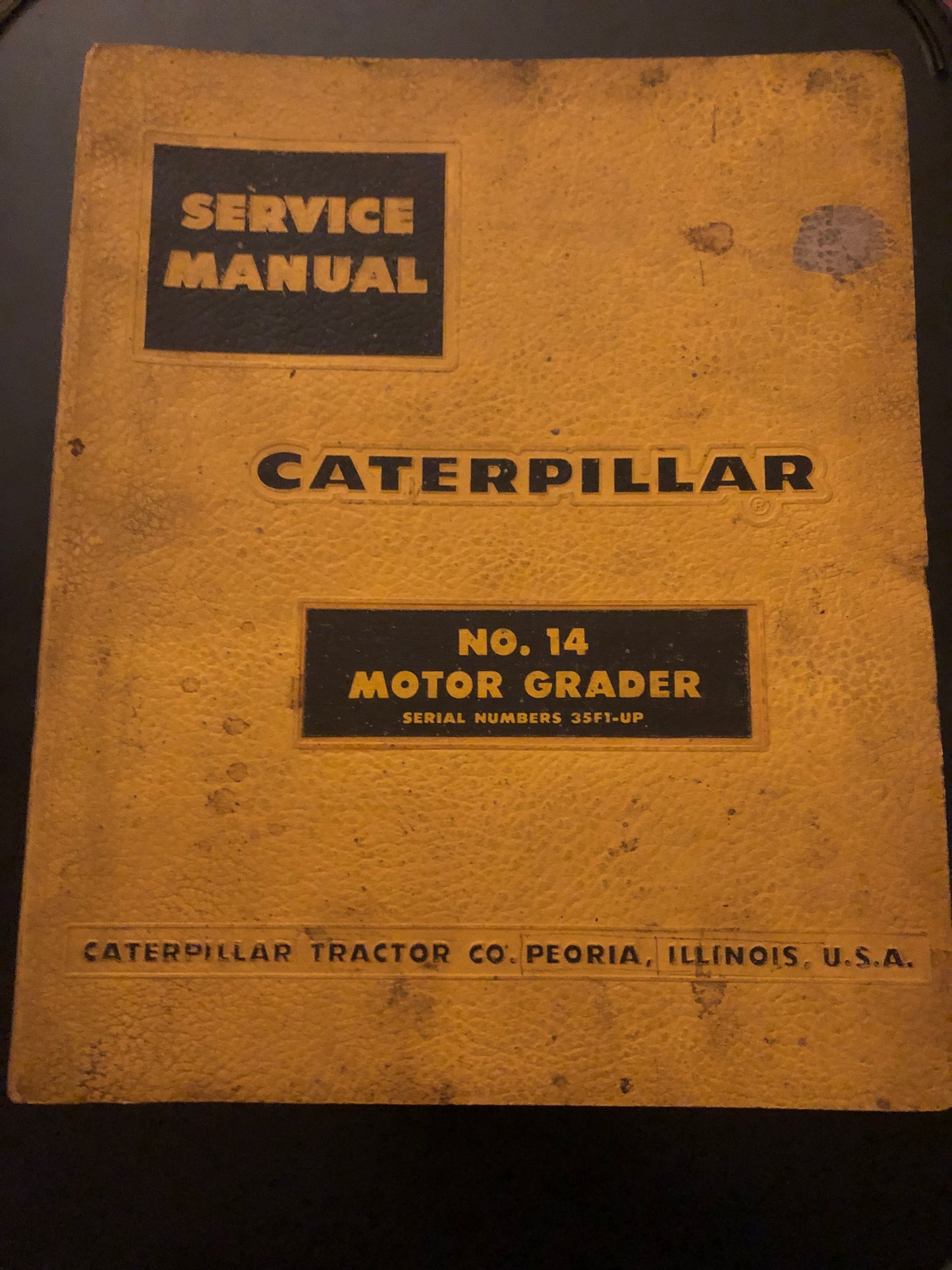 Caterpillar _ No. 14 Motor Grader _ Service Manual Binder