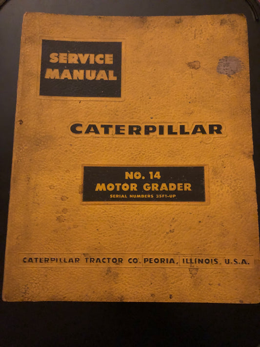 Caterpillar _ No. 14 Motor Grader _ Service Manual Binder