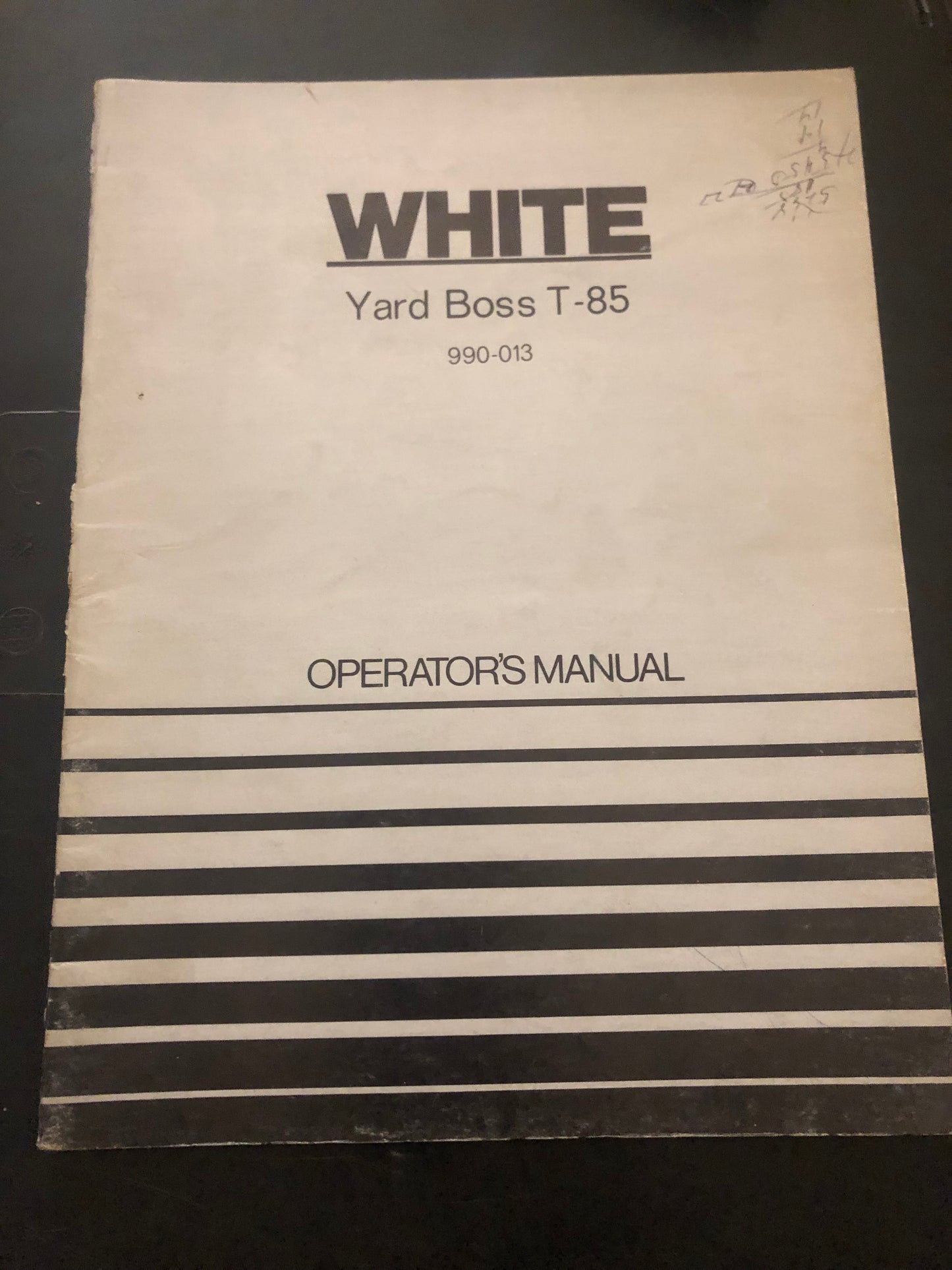 White _ Yard Boss T-85 _ Operator’s Manual