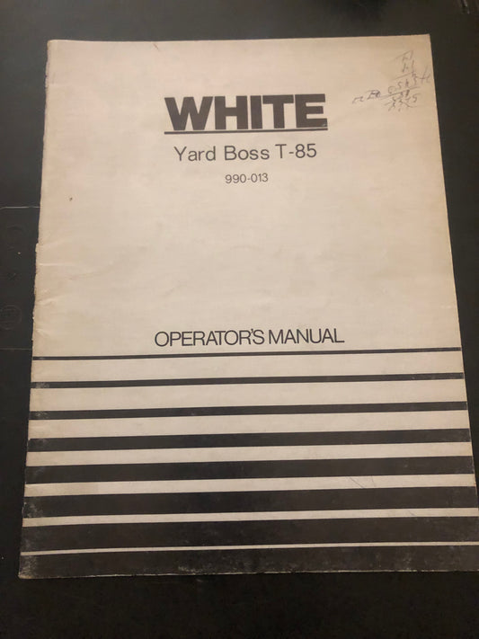 White _ Yard Boss T-85 _ Operator’s Manual
