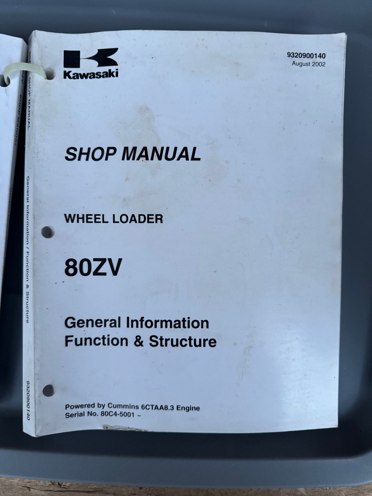 Kawasaki _ 80ZV Wheel Loader _ General Information Shop Manual Aug 2002