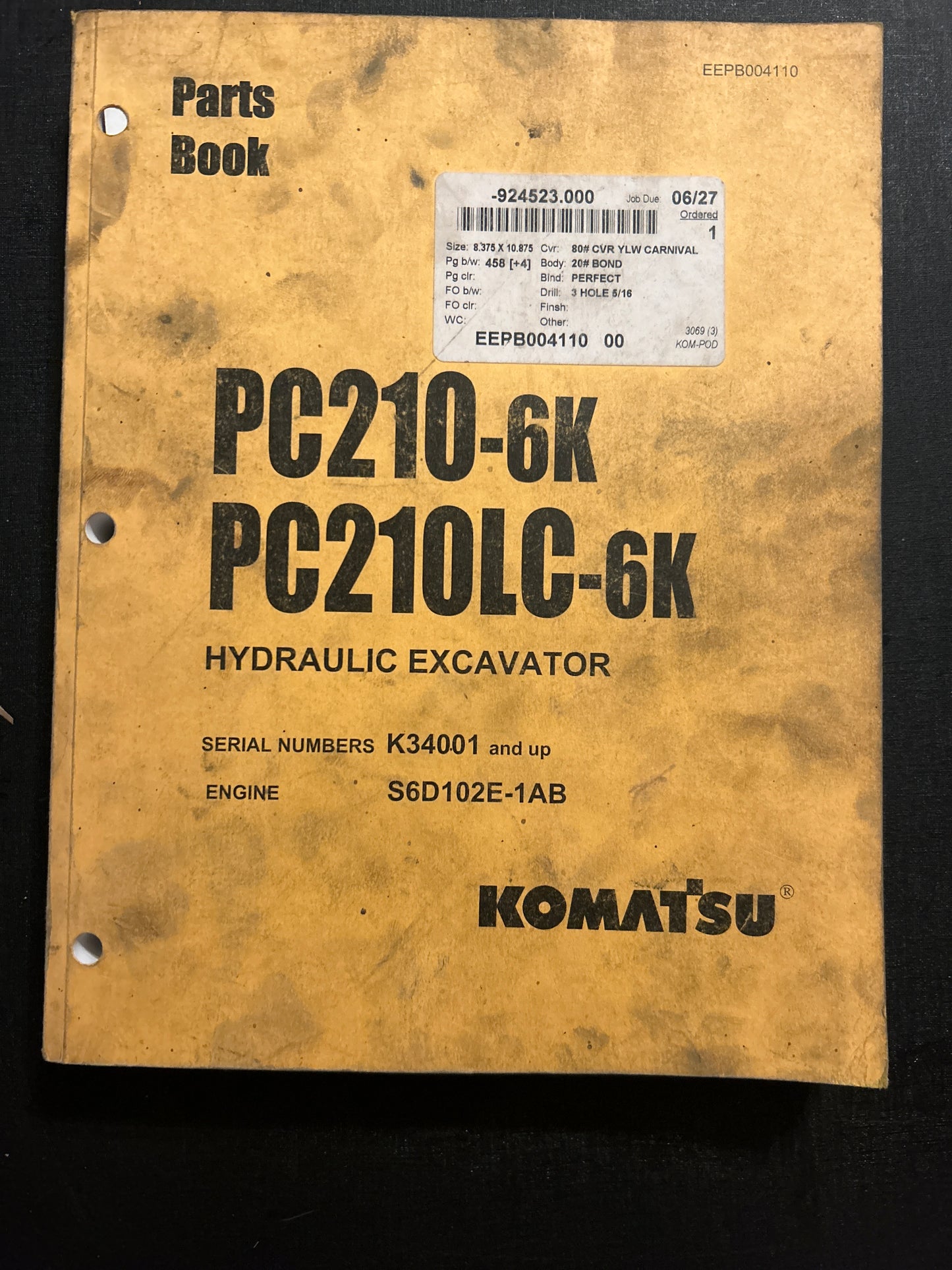 Komatsu _ Hydraulic Excavator _ Parts Book _ PC210-6k & PC210LC-6k