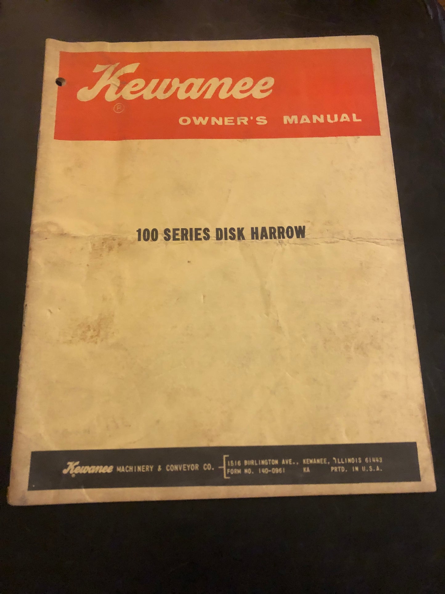 Kewanee _ 100 Series Disk Harrow _ Owner’s Manual