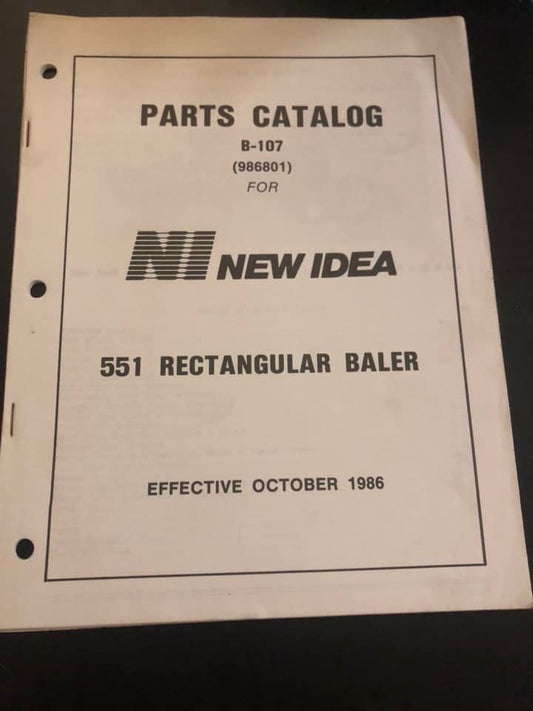 New Idea _ 551 Rectangular Baler B-107 _ Parts Catalog