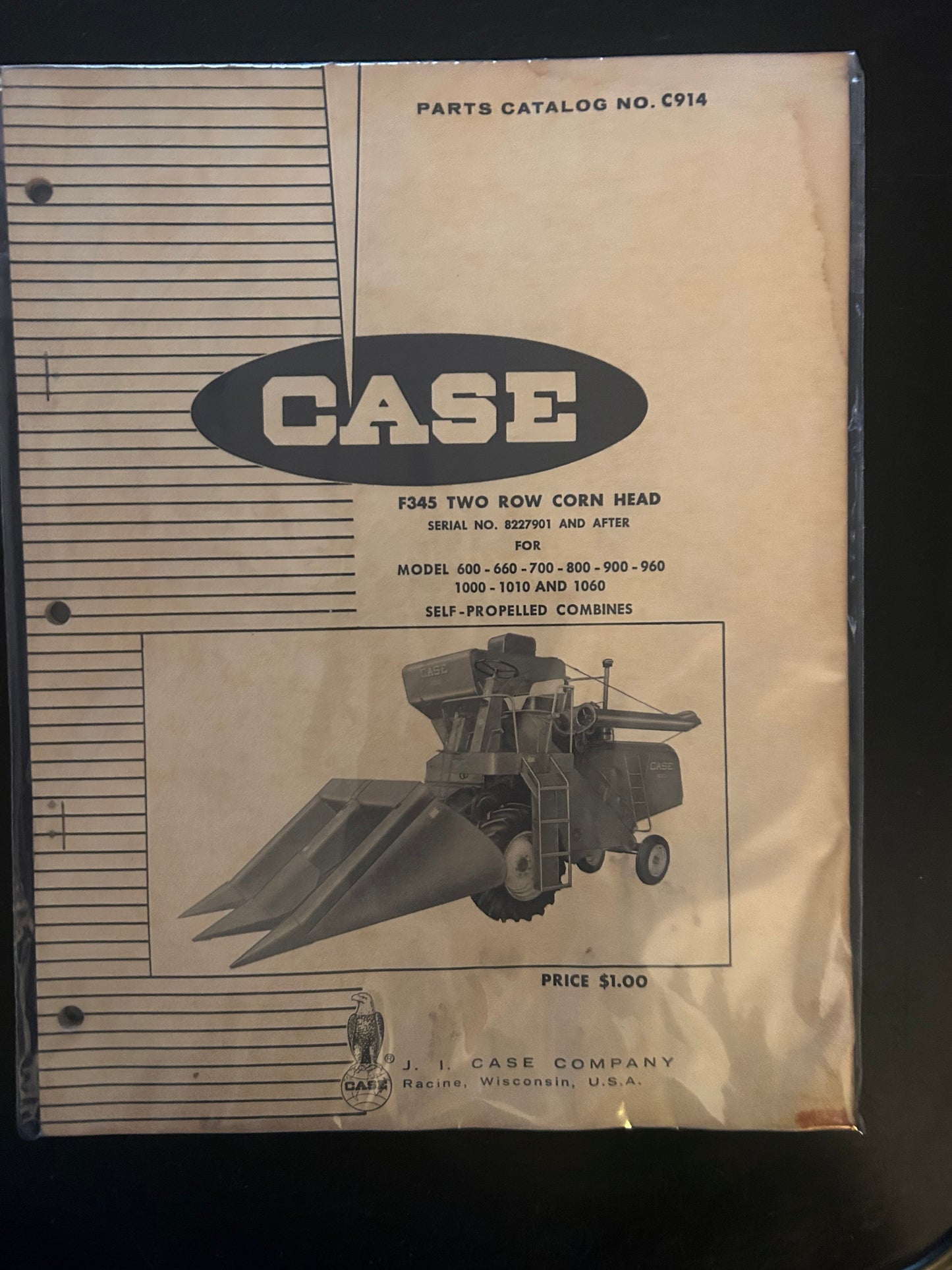 Case _ F345 Corn Head … MODEL 600, 660, 700, 800, 900, 960, 1000, 1010 & 1060 Combines