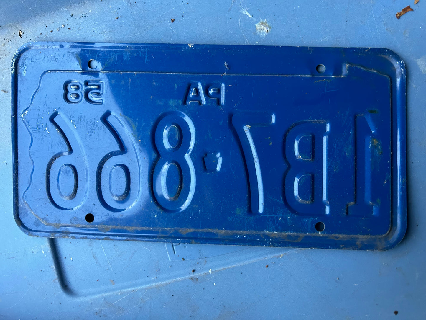 Vintage License Plate - Pennsylvania 1958