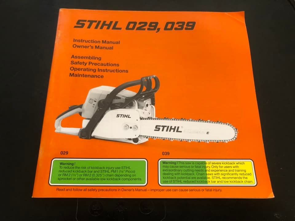 Stihl _ 029, 039 Instructions & Owner’s Manual