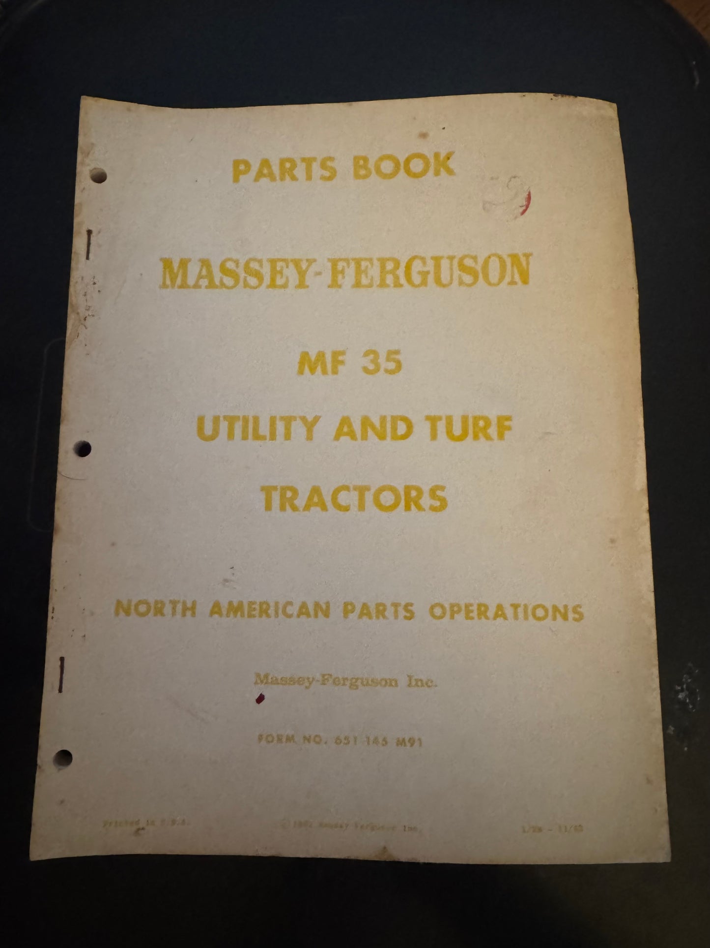Massey-Ferguson _ MF 55 Utility & Turf Tractors _ Parts Book form 651 146 M91