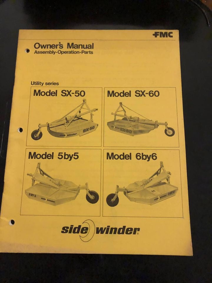 FMC _ Side Winder Utility Series Models SX-50, SX-60, 5by5, and 6by6 _ Assembly , Operation & Parts