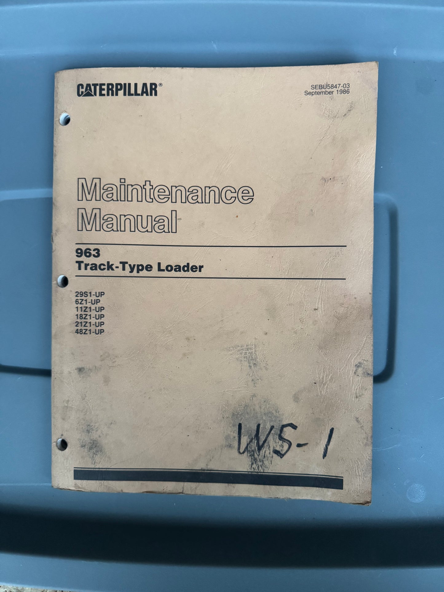 Caterpillar 963 Track-Type Loader Maintenance Manual