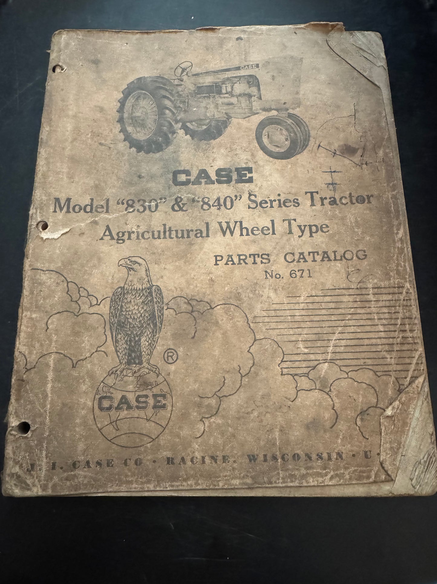 Case _ Model 830 & 840 Series Tractor Agricultural Wheel Type _ Parts Catalog No. 671
