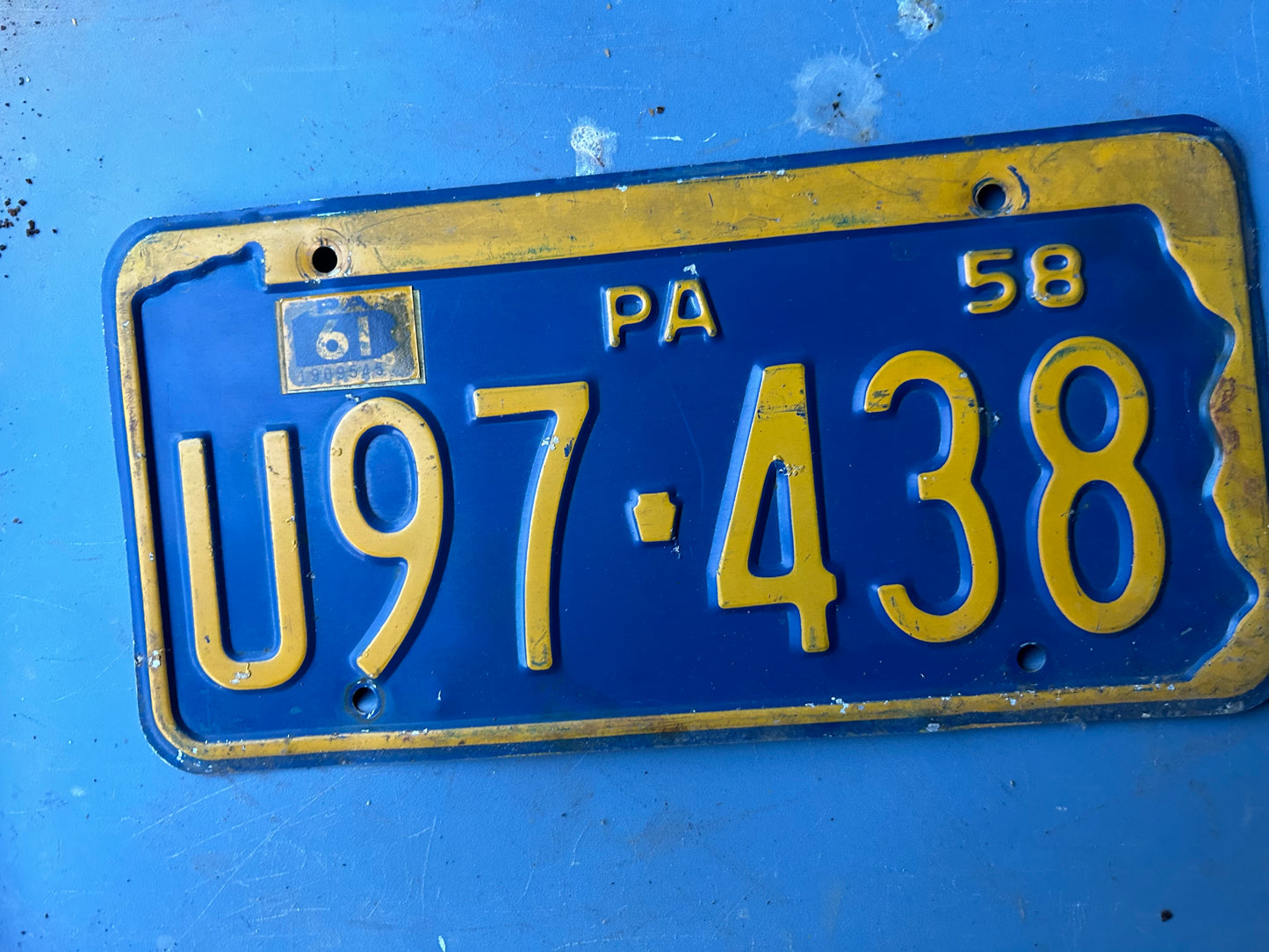 Vintage License Plate - Pennsylvania 1958