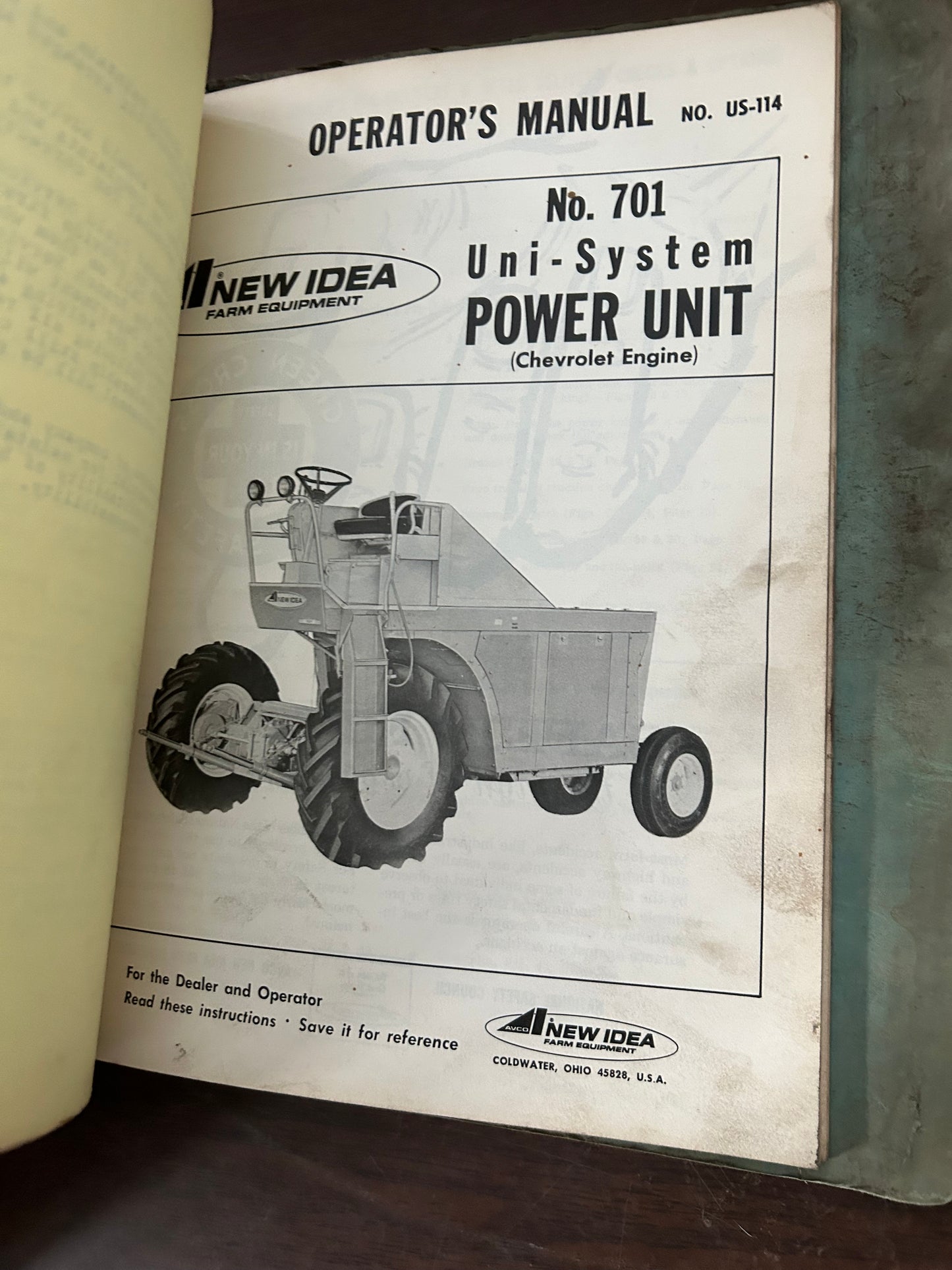 New Idea _ no 701 Uni-System Power Unit _ Operator’s Manual & Dealer Service Education